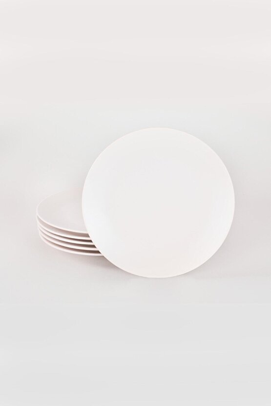 Mat Kırık Beyaz Ege Servis Tabağı 25 Cm 6 Adet