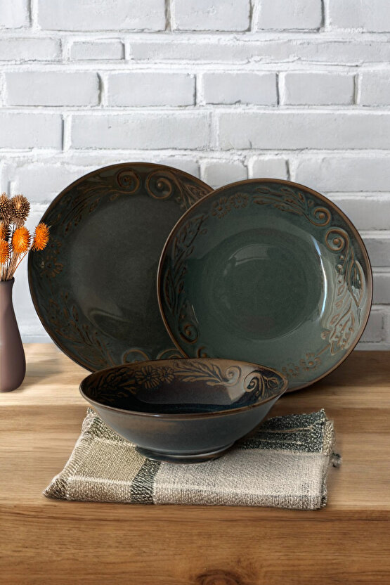 Edera Maar 18 Parça 6 Kişilik Porselen Yemek Takımı