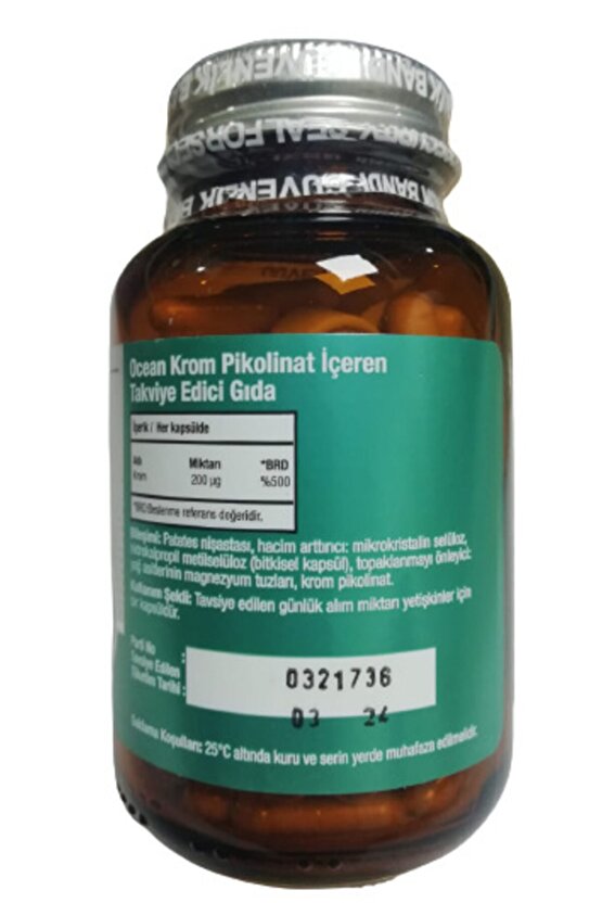 Krom Pikolinat 200 Ug 90 Bitkisel Kapsül Güvenlik Bandrollü Kutusuz