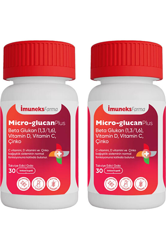 İmuneks Micro-Glucan Plus Beta Glukan 30 Kapsül 2Lİ