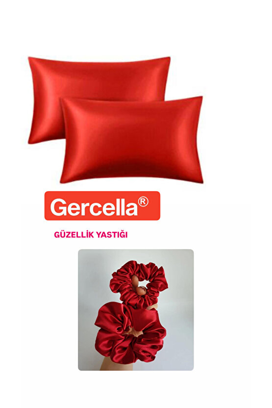 Nadide Ipek Saten Luxury Güzellik 2 Adet Kırmızıyastık Kılıfı(50x70cm ) Beauty Pillow Case