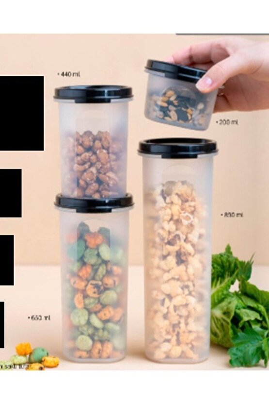 Oval Yuvarlak 4 Lü Saklama Kabı