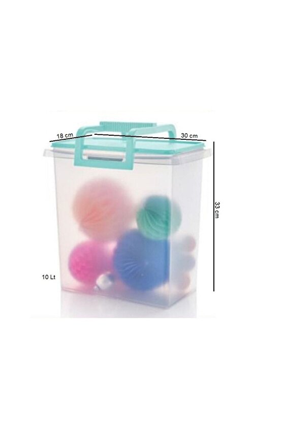 Çok Amaçlı Saklama Kabı Dikdörtgen 10 lt Mint