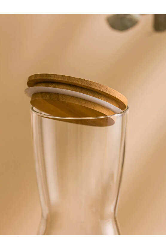 Beyaz Çiçek Baskılı Cam Sürahi Seti - 1000 Ml