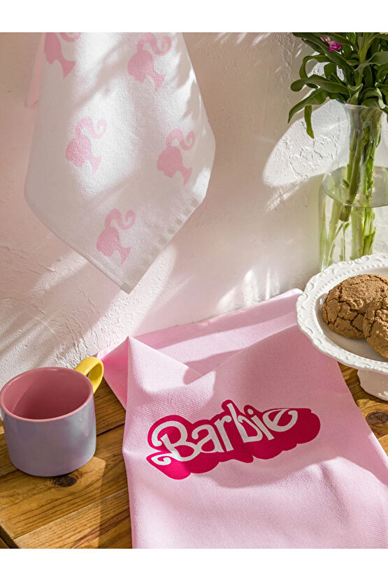 LCW HOME Pembe Barbie Baskılı Kurulama Bezi 2li 40x50 Cm
