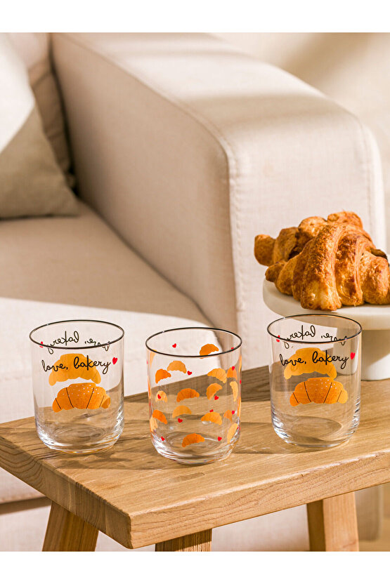 Karişik Baskılı Cam Bardak Seti 3lü 350 ml