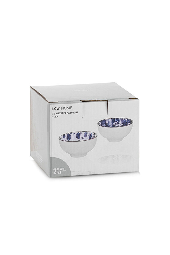 Mavi Çiçekli Seramik Kase 2li