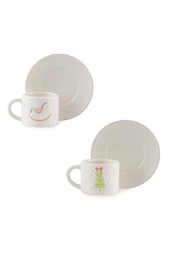 LCW HOME Karışık Baskılı 2 Kişilik Porselen Kahve Fincan Takımı 90 Ml