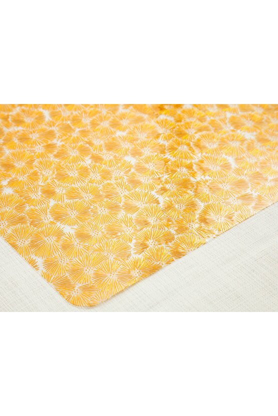 Golden Flower Pvc 2li Amerikan Servis 30x45 Cm Gold