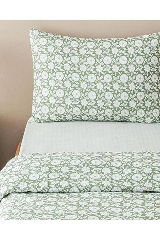 Parterre Kolay Ütülenir Tek Kişilik Nevresim Takımı Açık Yeşil