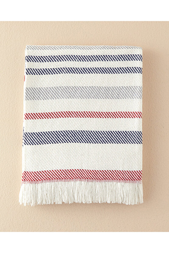 Calista Koltuk Şalı Gri - Kırmızı