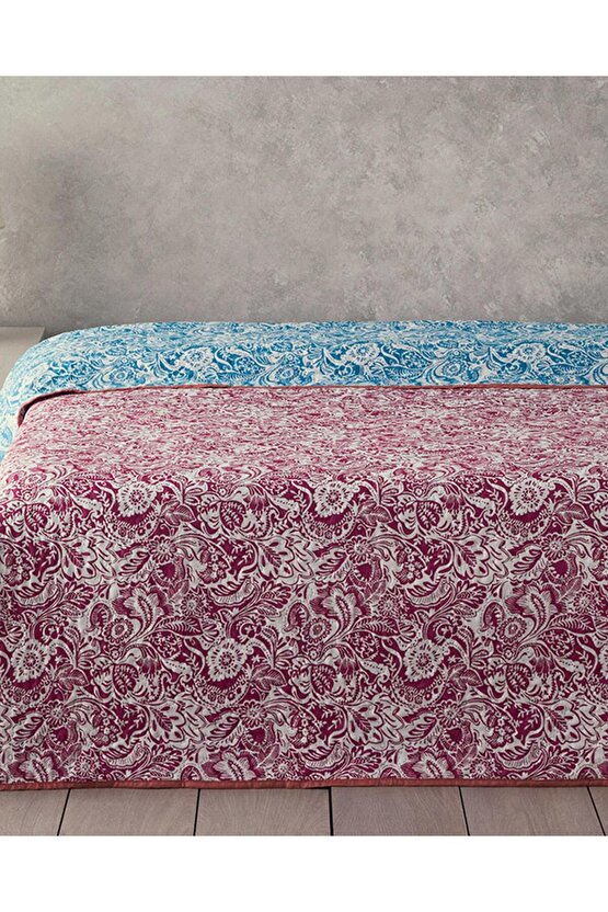 Folk Art King Size Çok Amaçlı Örtü Koyu Pembe