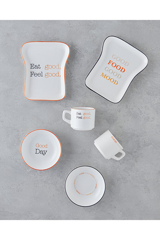 Good Mood Seramik Çerezlik 13 cm Turuncu-Siyah