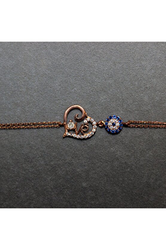 Kadın Beyaz Rose Love Kalpli Bileklik