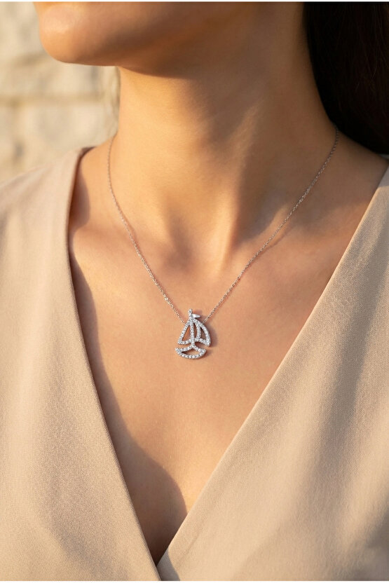 Taşlı Yelken Kolye