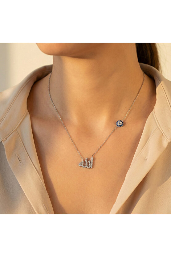 Allah Lafzı Taşlı Kolye