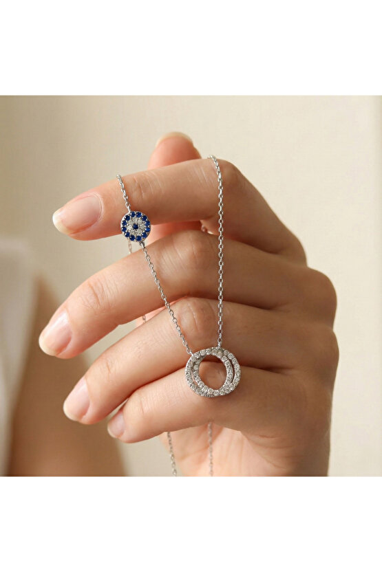 Küçük Taşlı Halka Kolye