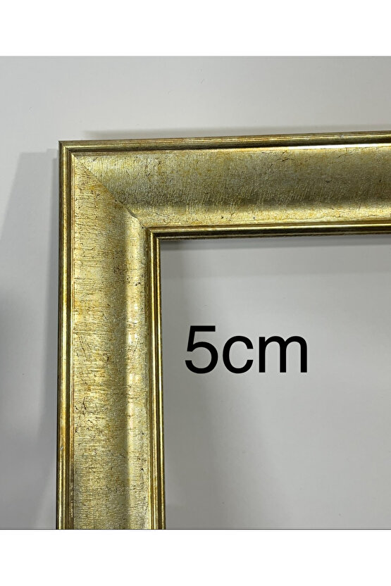 Lüks Klasik Eskitme Gold Altın Çerçeveli Duvar Aynası-5cm Çerçeve Genişliği