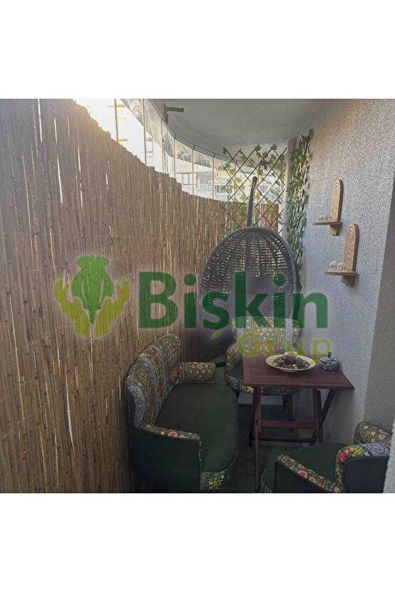 2.5 Metre X 5  Metre Bambu Kamış Hasır Çit , Bahçe Balkon Gölgelik vb. Dekorasyon Doğal