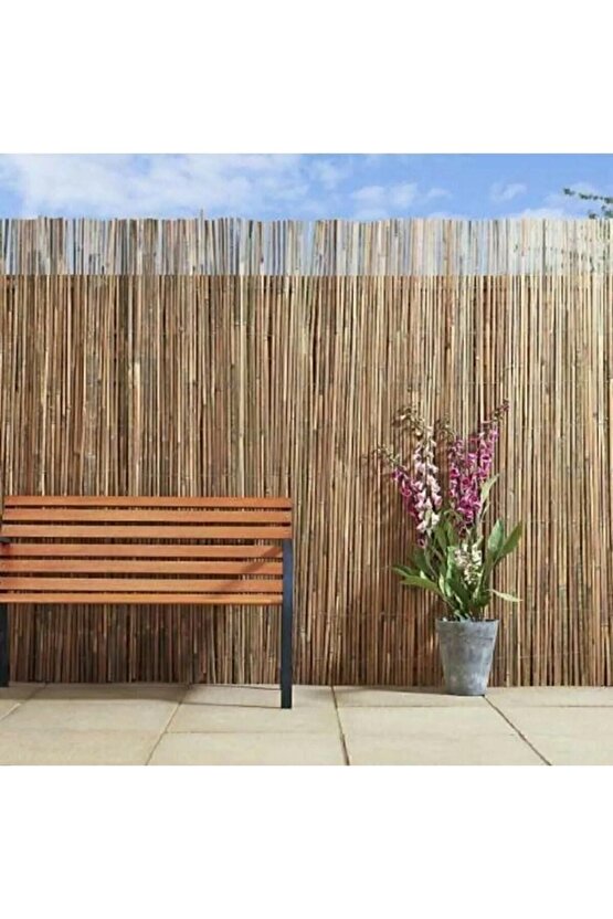 2x5 Metre Galvaniz Bakır Telli Hasır Kamış Bahçe Çiti Yükseklik 2 En 5 Metre
