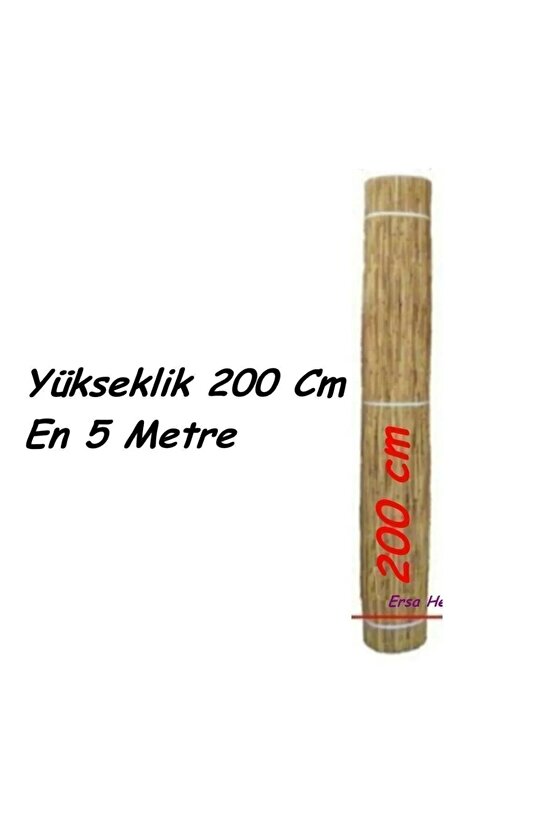 2x5 Metre Galvaniz Bakır Telli Hasır Kamış Bahçe Çiti Yükseklik 2 En 5 Metre