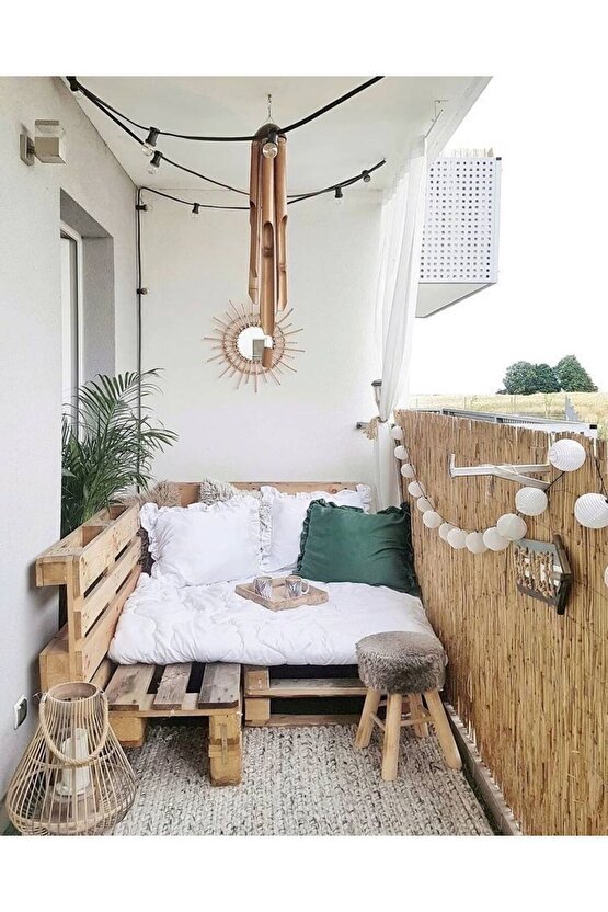 Doğal Kamış Hasır 80 Cm X 3 Metre Doğal Bambu Çit,balkon Çiti,gölgelik