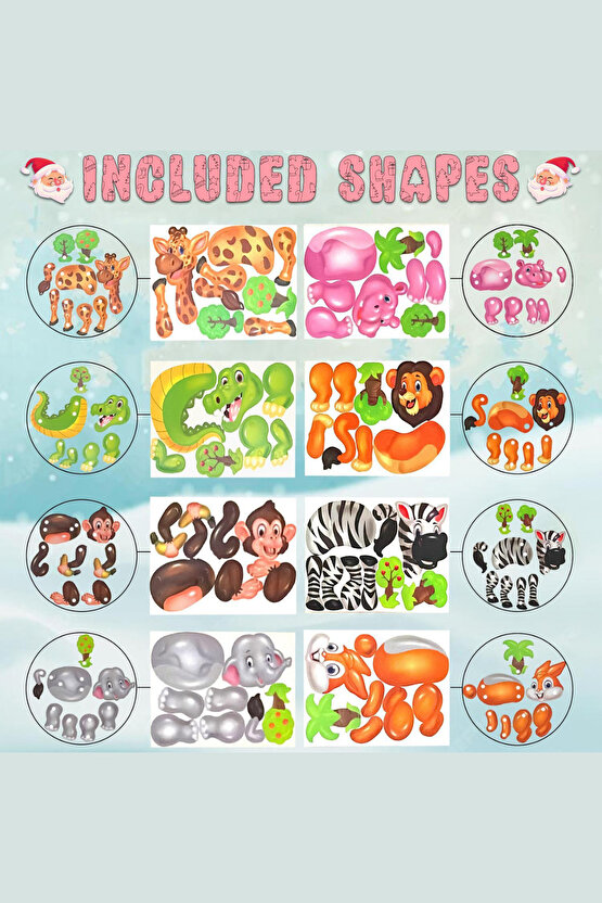 Oyuncak Eğitici Aktivite Mentossori 3D Eğitici Matkap Sök Tak Puzzle Seti Orman Hayvanları