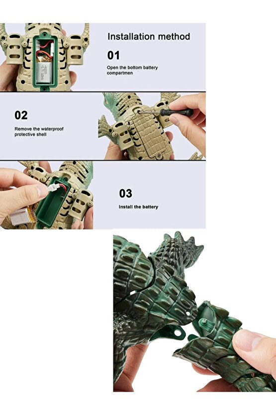 Uzaktan Kumandalı Full Fonksiyon 2.4G Şarjlı Yüzen Timsah