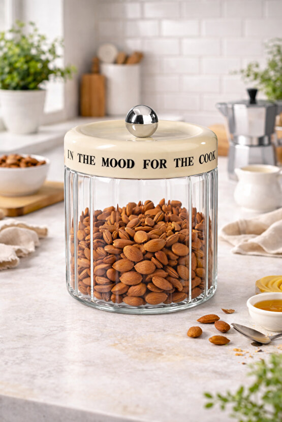 1100 ml Cam Saklama Kavanozu 12x19 cm – Hava Geçirmez Kapaklı Cam Mutfak Kavanozu