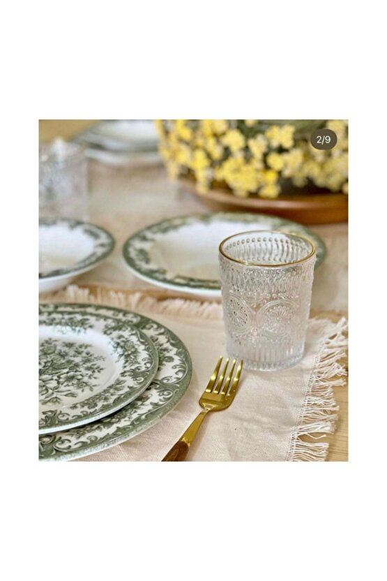 Kosova Rosabella Green 24 Parça Yemek Takımı