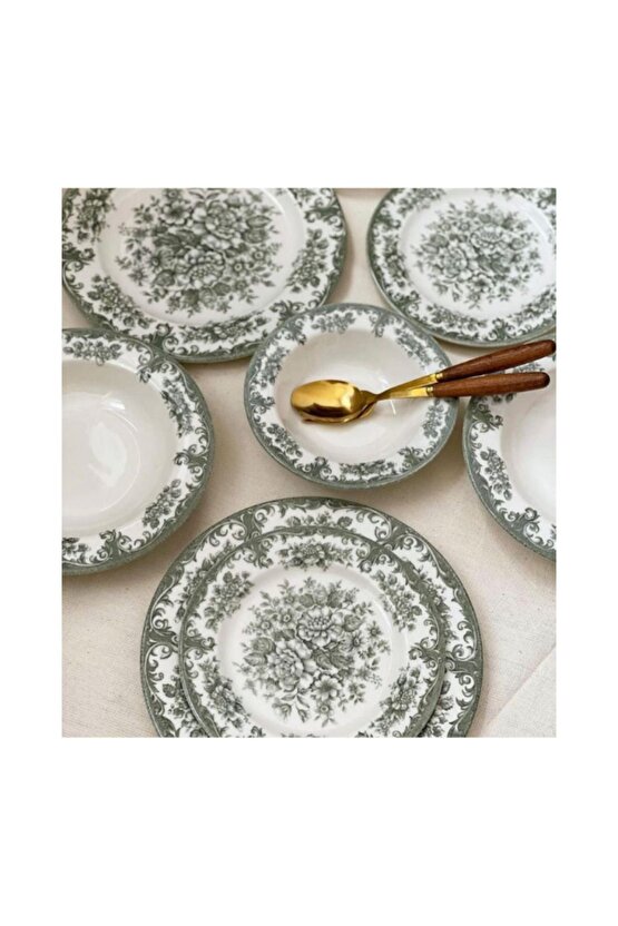 Kosova Rosabella Green 24 Parça Yemek Takımı