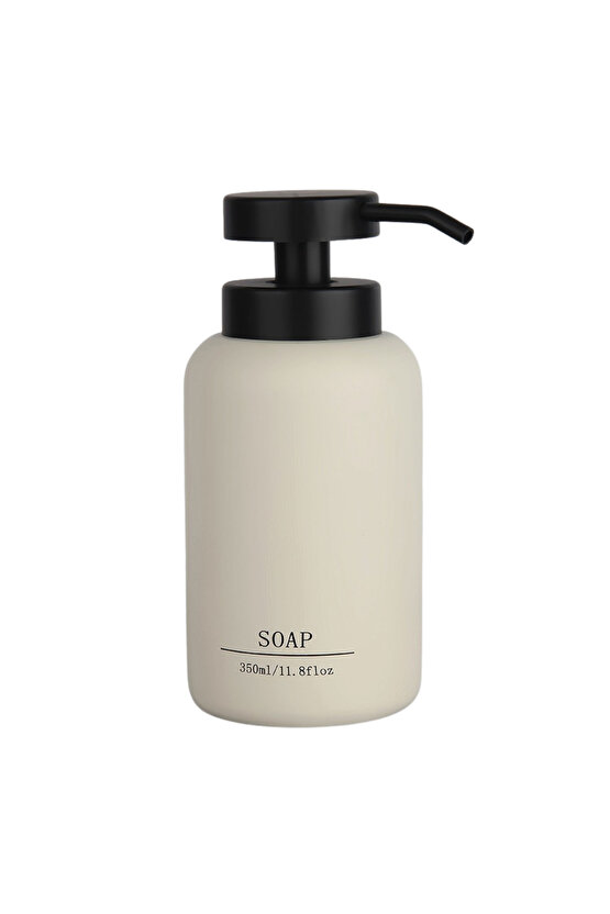 Sıvı Sabunluk – 350 ml, Modern Minimalist Tasarım, Siyah Pompalı, Banyo ve Mutfak İçin Şık Dispenser