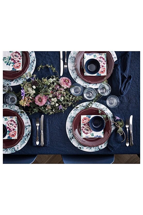 Üç Katlı 60 Adet 33x33 Cn Ticaret Çiçek Desenli Peçete