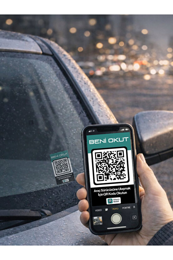 2li QR Numarasız Numaratör Yeni Nesil Araç Motosiklet Numara Gizler Oto Park Kartı Dijital Kimlik