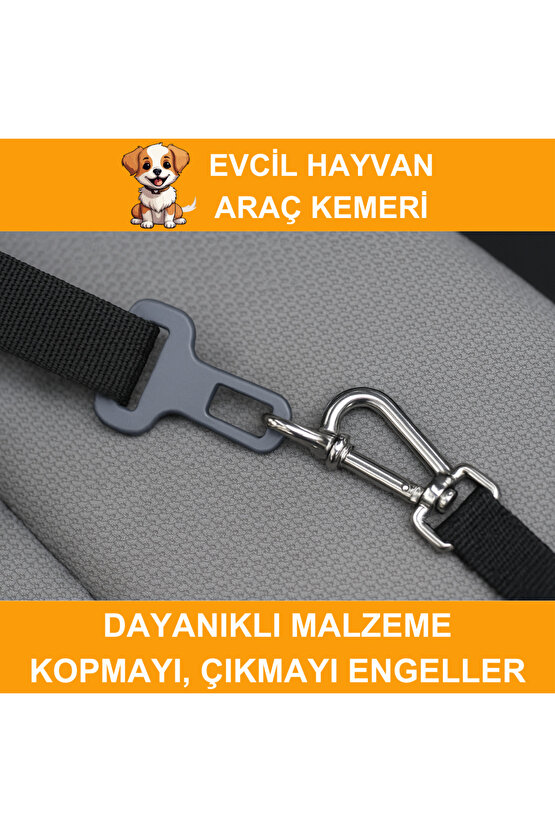 Köpek Araç Emniyet Kemeri Dayanıklı Kopmaz İp Toka Güvenli Rahat Kedi Köpek Emniyet Kemeri 80 CM