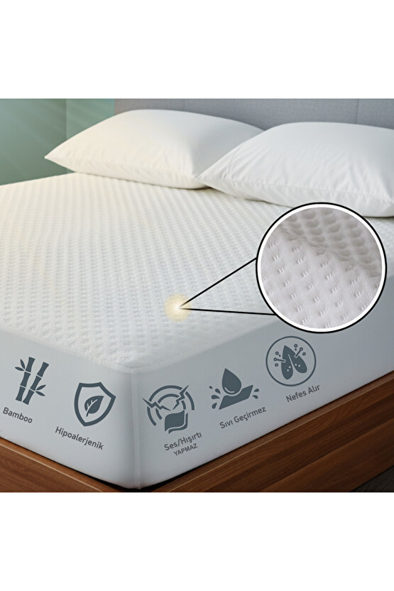 Yatak Alezi Kapitone Full Fitted Sıvı Geçirmez Kaymaz Yatak Örtüsü Yatak Koruyucu Full Kenar Çarşaf