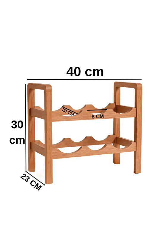 2 Katlı Ahşap Dekoratif Şaraplık Modern Viski Şampanya Şişe İçki Rafı Şarap Rafı Yıllandırma Dolabı