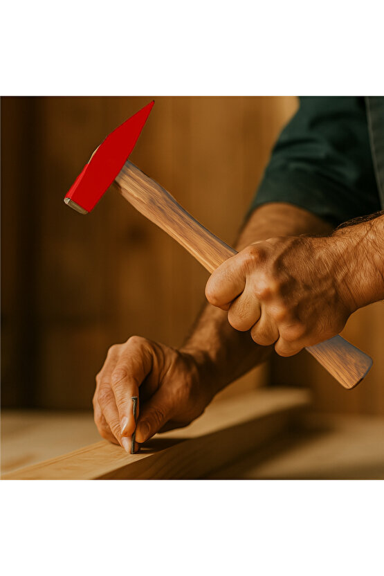 300gr Profesyonel Ahşap Saplı Çift Taraf Çekiç 10cm Çelik Baş Ergonomik Çakma İnce İşçilik Dayanıklı