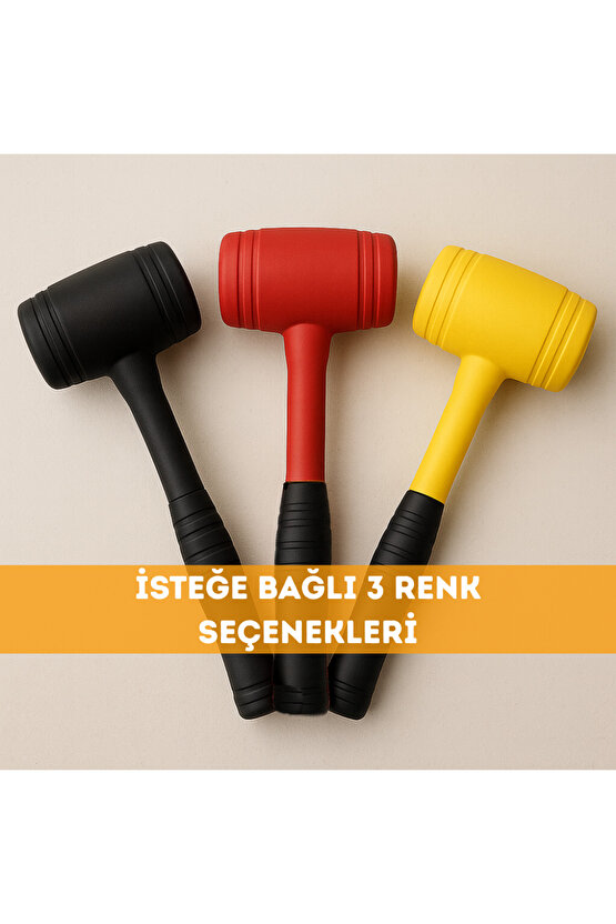 50lik Kauçuk Tokmak Fayansçı Tokmağı Çadır Zemin Sabitleme Çelik Seramik Döşeme Tadilat Sarı Renk