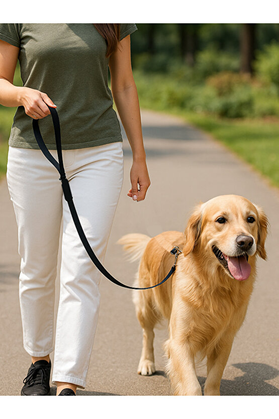 Dayanıklı Köpek Gezdirme Kayışı Metal Tokalı Bütün Tasmalara Uyumlu Evcil Hayvan Tasması Siyah 100cm