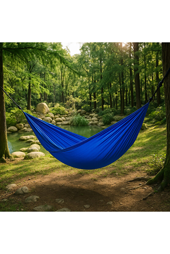 Paraşüt Hamak 140kg Kapasite Su Geçirmez Taşınabilir Çantalı Çift Halatlı Dayanıklı Hamak 240cm