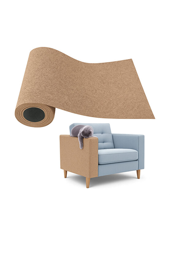 Kedi Tırmalama Halısı Yapışkanlı Her Yüzeye Uygulanabilir Kesilebilir Mobilya Koruyucu Mat (40X50)