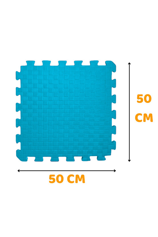 Tatami Zemin Karosu Spor Zemin Çocuk Odası Matı Ses Yalıtımlı Karo Halı Eva Panel Mavi 50 Cm