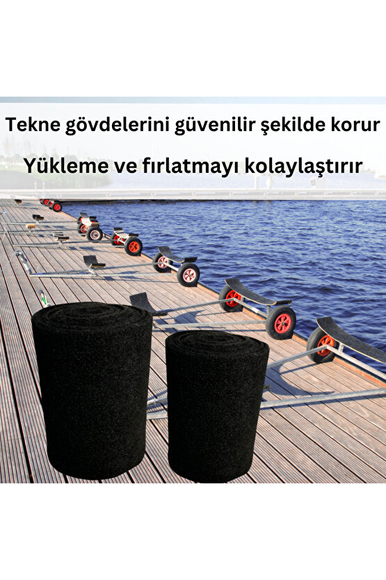 Dayanıklı Tekne Römorku Halısı Dayanıklı Kesilebilir Koruyucu Mat Siyah (0.7X30CMX4M)