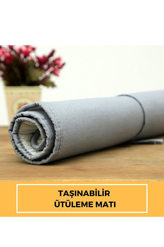 Ütüleme Matı Masası Kılıfı Örtüsü Bezi Keçeli Süngerli 53x71 Cm Gri