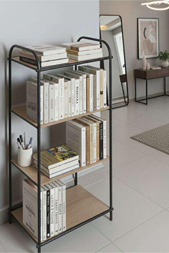 Çok Amaçlı 4 Katlı Raf Ofis Dosya Rafı Kitaplık Dekoratif 4 bölmeli Raf Mutfak Düzenleyici Rafı