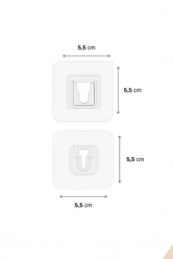 10 Çift Şeffaf Yapışkanlı Kanca Askısı Çift Taraflı Geçmeli Klips Sabitleme Kancası