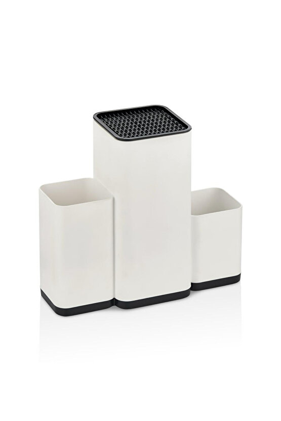 4Ü1 Bıçaklık Kaşıklık Kesme Tahta Standlı Mutfak Tezgah Üstü Dik Düzenleyici