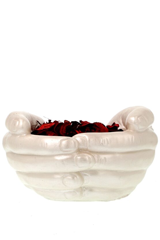 Dekoratif Avuç Içi El Figür Beton Saksı Hediyelik Anahtarlık Biblo 1650gr.