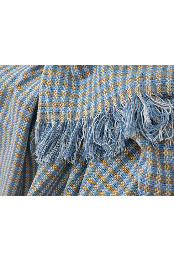 Gia KOLTUK ŞALI 130x170 cm Sarı - Mavi